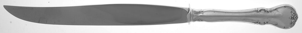 French Provincial (Sterling, 1948) Large Carving/Roast Knife StnlBl w/Sterling Guard by Towle Silver-1
