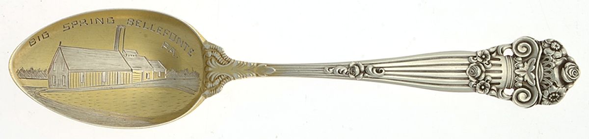 Georgian (Sterling, 1898, Old) Souvenir Spoon (Five O'Clock) by Towle Silver-1