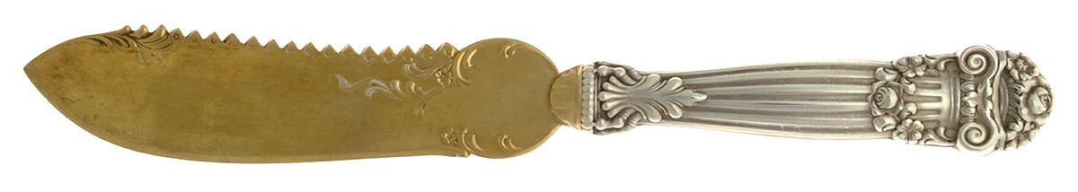 Georgian (Sterling, 1898, Old) Hollow Handle Solid Cake Saw by Towle Silver-1