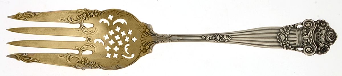 Georgian (Sterling, 1898, Old) Large Solid Fish Serving Fork by Towle Silver-1