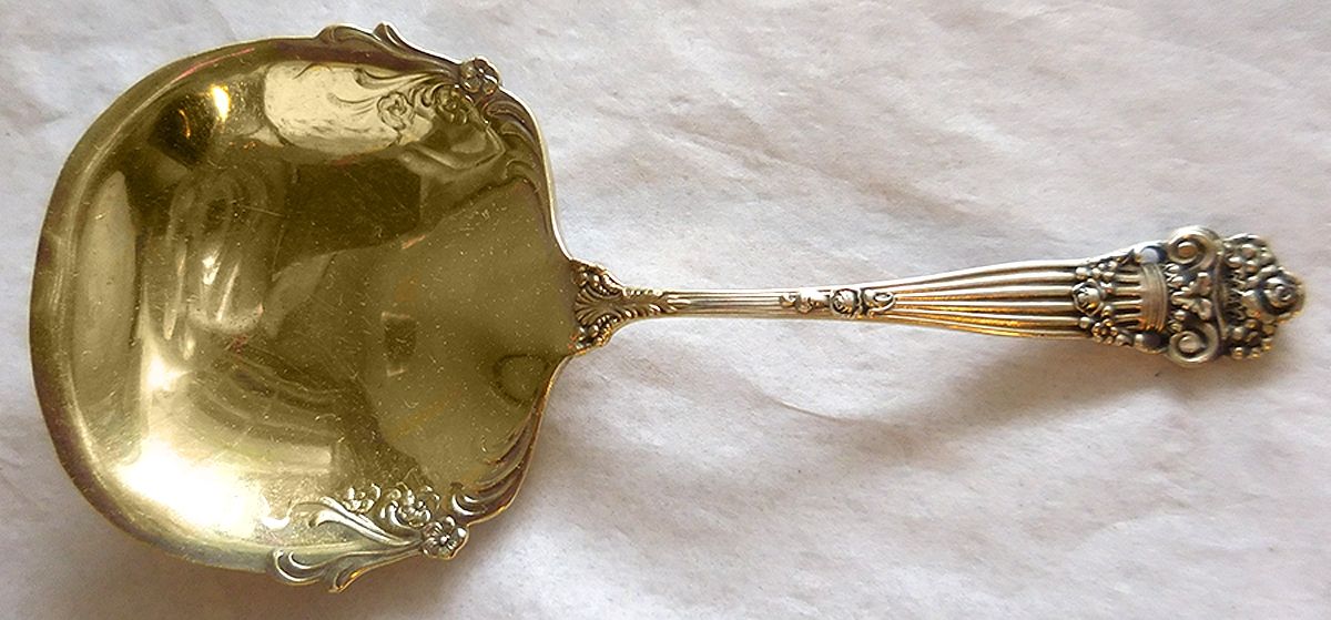 Georgian (Sterling, 1898, Old) Solid Serving Sugar Shaker Spoon by Towle Silver-1