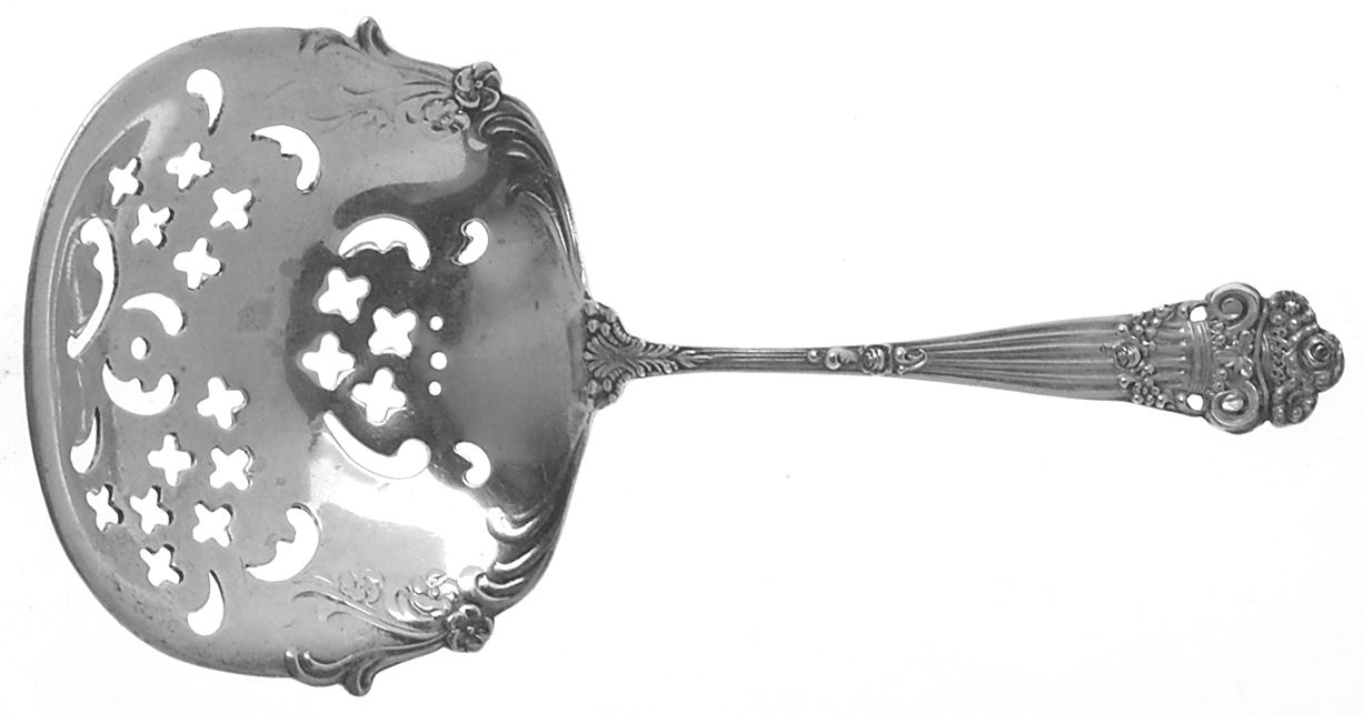 Georgian (Sterling, 1898, Old) Pierced Almond Spoon by Towle Silver-1