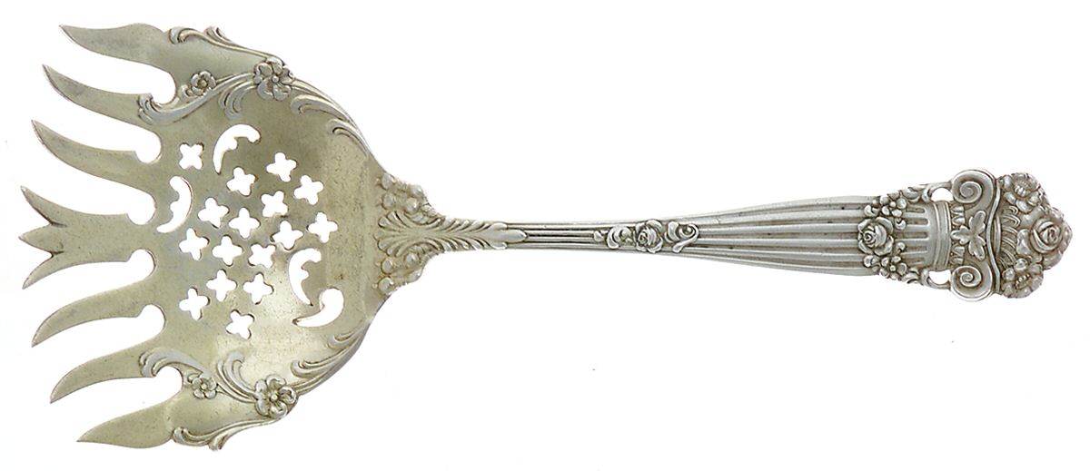 Georgian (Sterling, 1898, Old) Large Solid Tined Sardine Serving Fork by Towle Silver-1