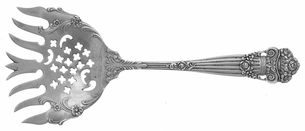 Georgian (Sterling, 1898, Old) Large Solid Tined Sardine Serving Fork by Towle Silver-1