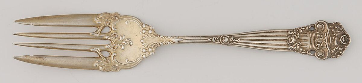Georgian (Sterling, 1898, Old) Pastry Fork by Towle Silver-1