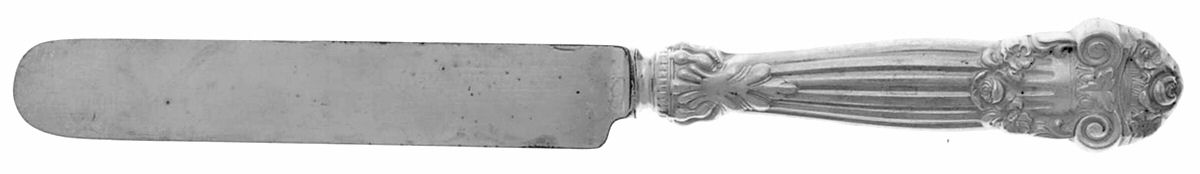 Georgian (Sterling, 1898, Old) Blunt Hollow Knife with Bolster by Towle Silver-1