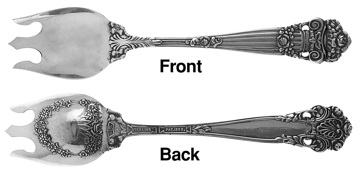 Georgian (Sterling, 1898, Old) Ice Cream Fork Design Back by Towle Silver-1