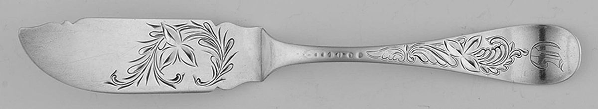 Gladys (Sterling, 1890) Flat Handle Bright Cut Master Butter by Towle Silver-1