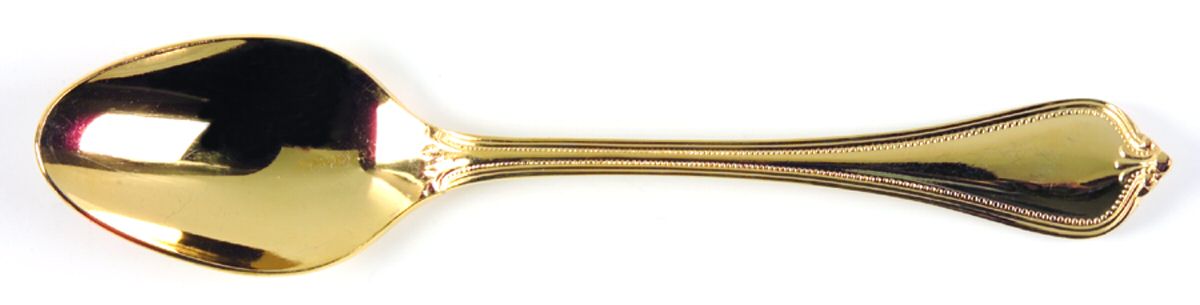 Gold Alencon (Gold Electroplate) Place/Oval Soup Spoon by Towle Silver-1