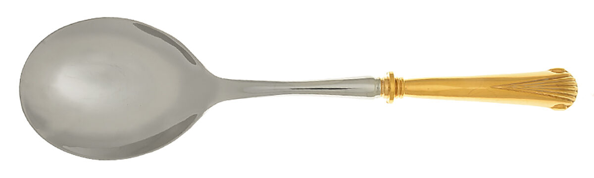 Gold Aristocrat (Gold Electroplate) Casserole Spoon with Smooth Stainless Bowl HC by Towle Silver-1