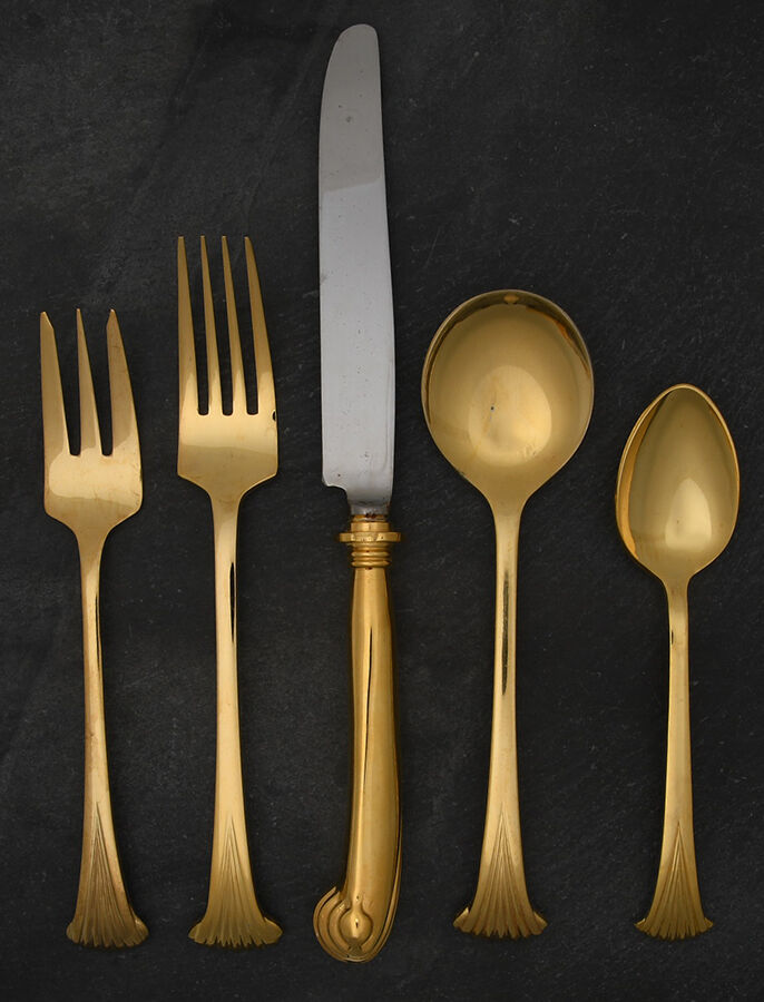 Gold Aristocrat (Gold Electroplate) 5 Piece Place Setting by Towle Silver-1