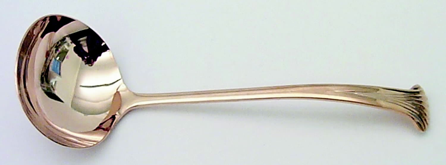 Gold Aristocrat (Gold Electroplate) Solid Gravy Ladle by Towle Silver-1