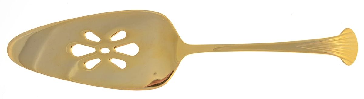 Gold Aristocrat (Gold Electroplate) Pierced All Stainless Pie Server by Towle Silver-1