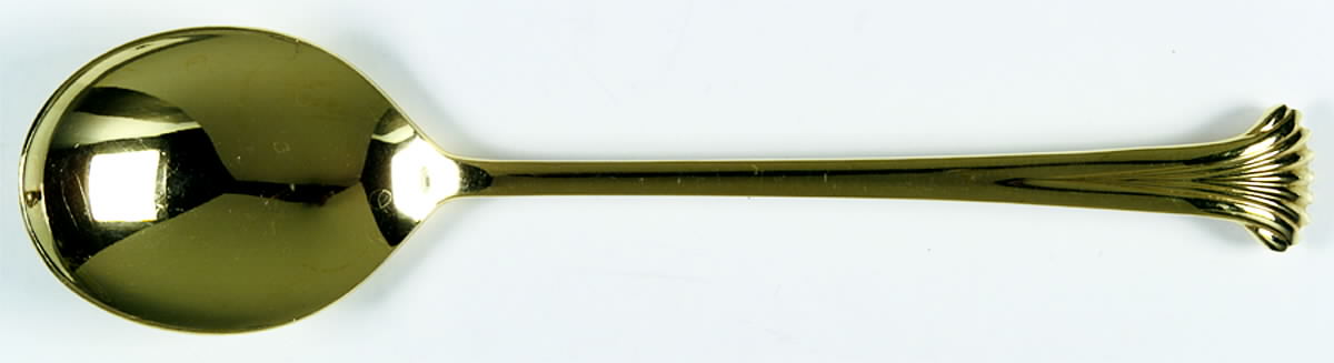 Gold Aristocrat (Gold Electroplate) Tablespoon (Serving Spoon) by Towle Silver-1