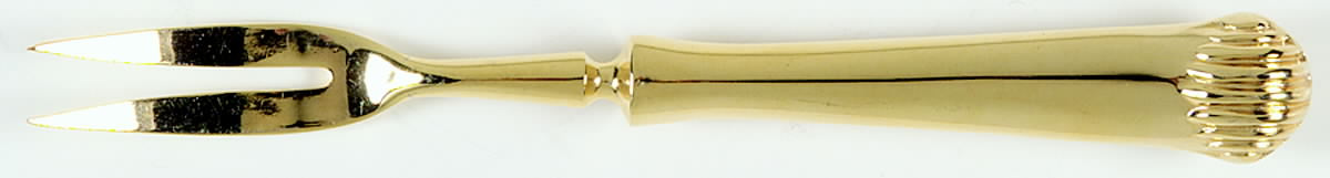 Gold Aristocrat (Gold Electroplate) Short Handle Pickle/Olive Fork by Towle Silver-1