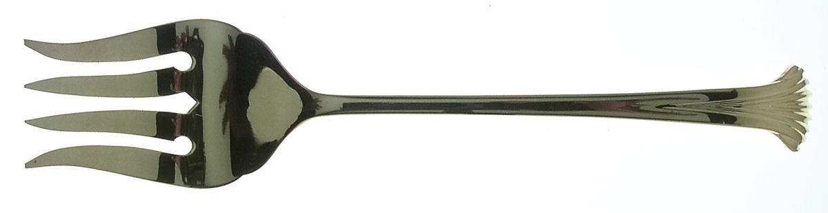 Gold Aristocrat (Gold Electroplate) Solid Salad Serving Fork by Towle Silver-1