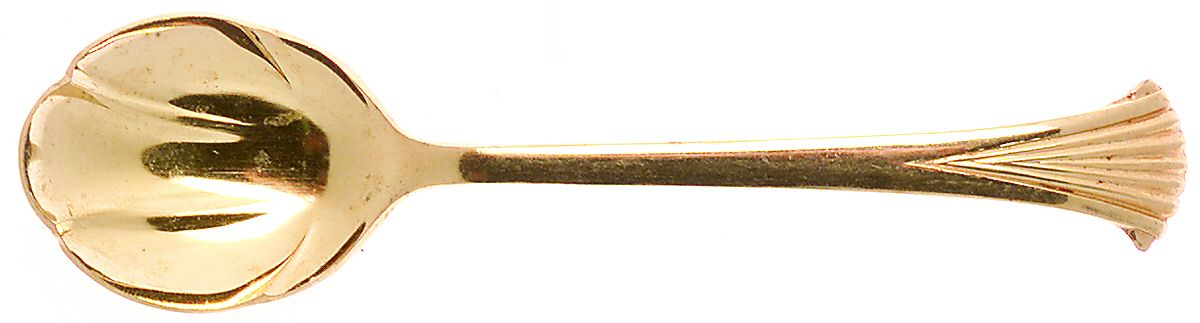 Gold Aristocrat (Gold Electroplate) Sugar Shell Spoon by Towle Silver-1