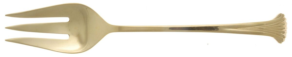 Gold Aristocrat (Gold Electroplate) Large Solid Cold Meat Serving Fork by Towle Silver-1