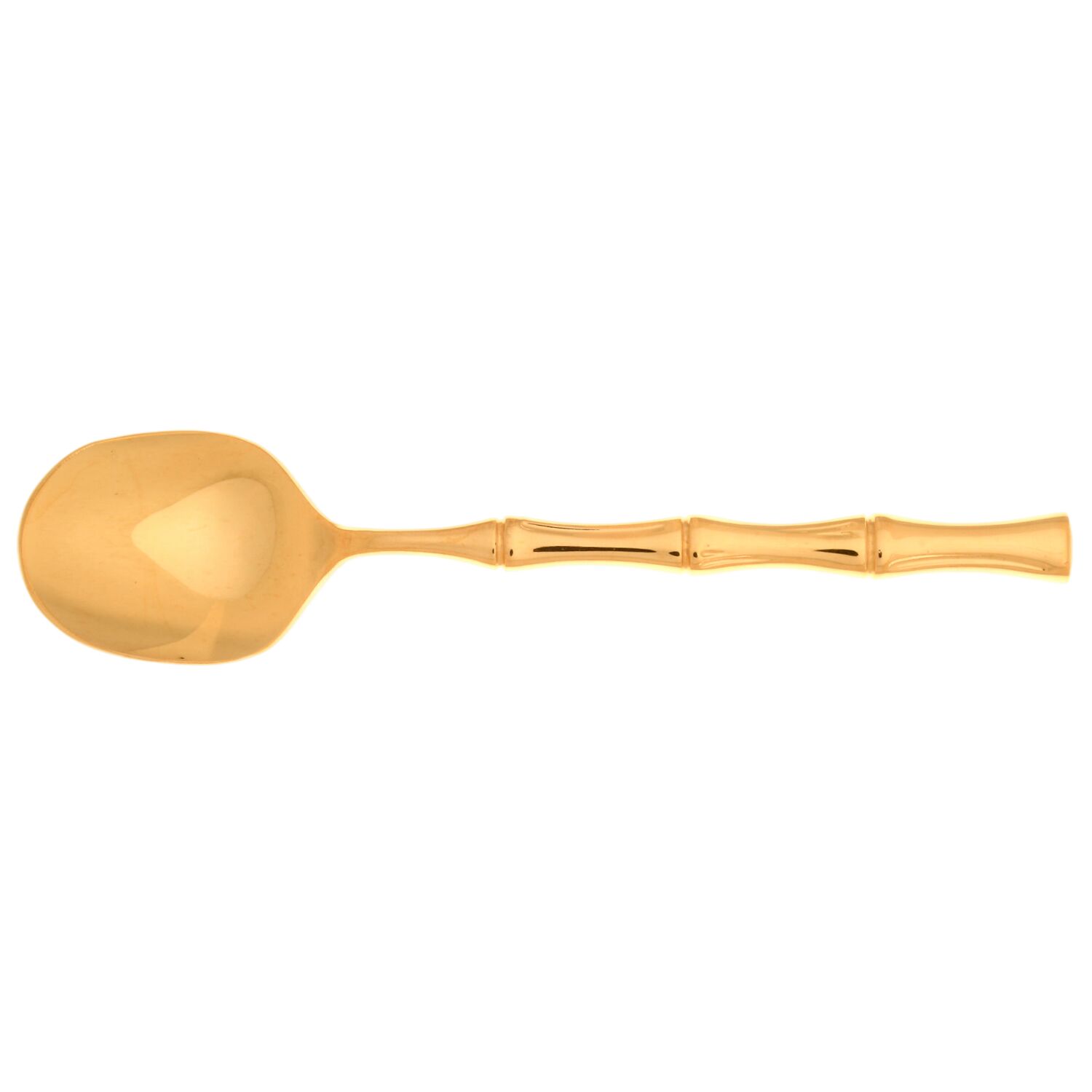 Gold Bamboo (Gold Electroplate) Round Bowl Soup Spoon (Cream Soup) HC by Towle Silver-1