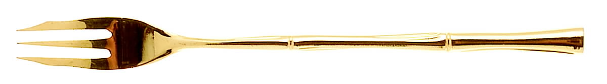 Gold Bamboo (Gold Electroplate) Cocktail/Seafood Fork by Towle Silver-1