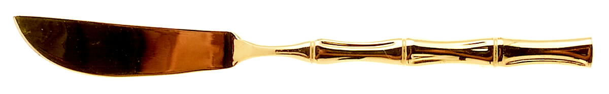 Gold Bamboo (Gold Electroplate) Flat Handle Master Butter Knife by Towle Silver-1