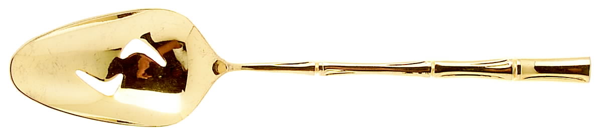 Gold Bamboo (Gold Electroplate) Pierced Tablespoon (Serving Spoon) by Towle Silver-1