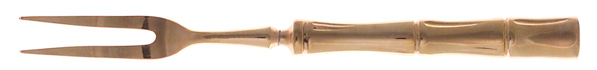 Gold Bamboo (Gold Electroplate) Short Handle Pickle/Olive Fork by Towle Silver-1