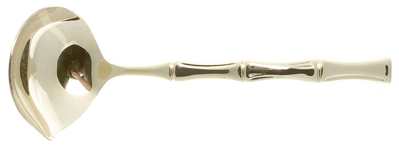 Gold Bamboo (Gold Electroplate) Solid Gravy Ladle by Towle Silver-1