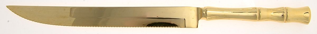 Gold Cane (Gold Electroplate) Large Stainless Blade Roast Carving Knife by Towle Silver-1