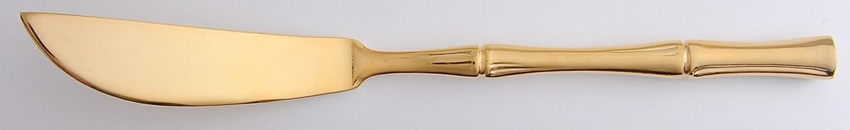 Gold Cane (Gold Electroplate) Flat Handle Master Butter Knife by Towle Silver-1