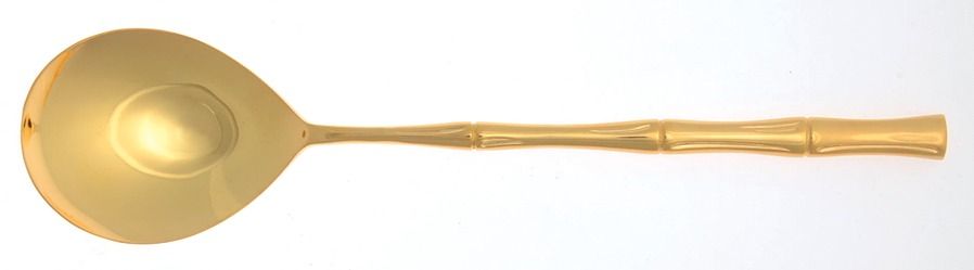 Gold Cane (Gold Electroplate) Solid Salad Serving Spoon by Towle Silver-1