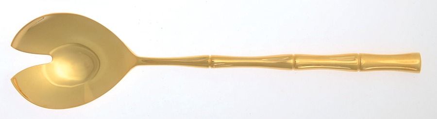 Gold Cane (Gold Electroplate) Solid Salad Serving Fork by Towle Silver-1