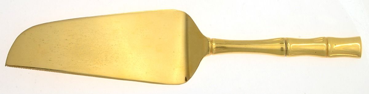 Gold Cane (Gold Electroplate) Pie and Cake Server, Solid Piece by Towle Silver-1