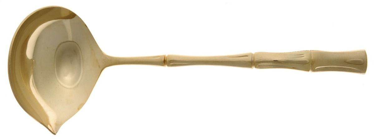 Gold Cane (Gold Electroplate) Solid Gravy Ladle by Towle Silver-1