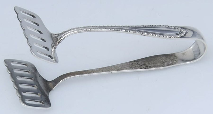 Godroon (Sterling, 1907) Small Solid Sandwich Tongs by Towle Silver-1