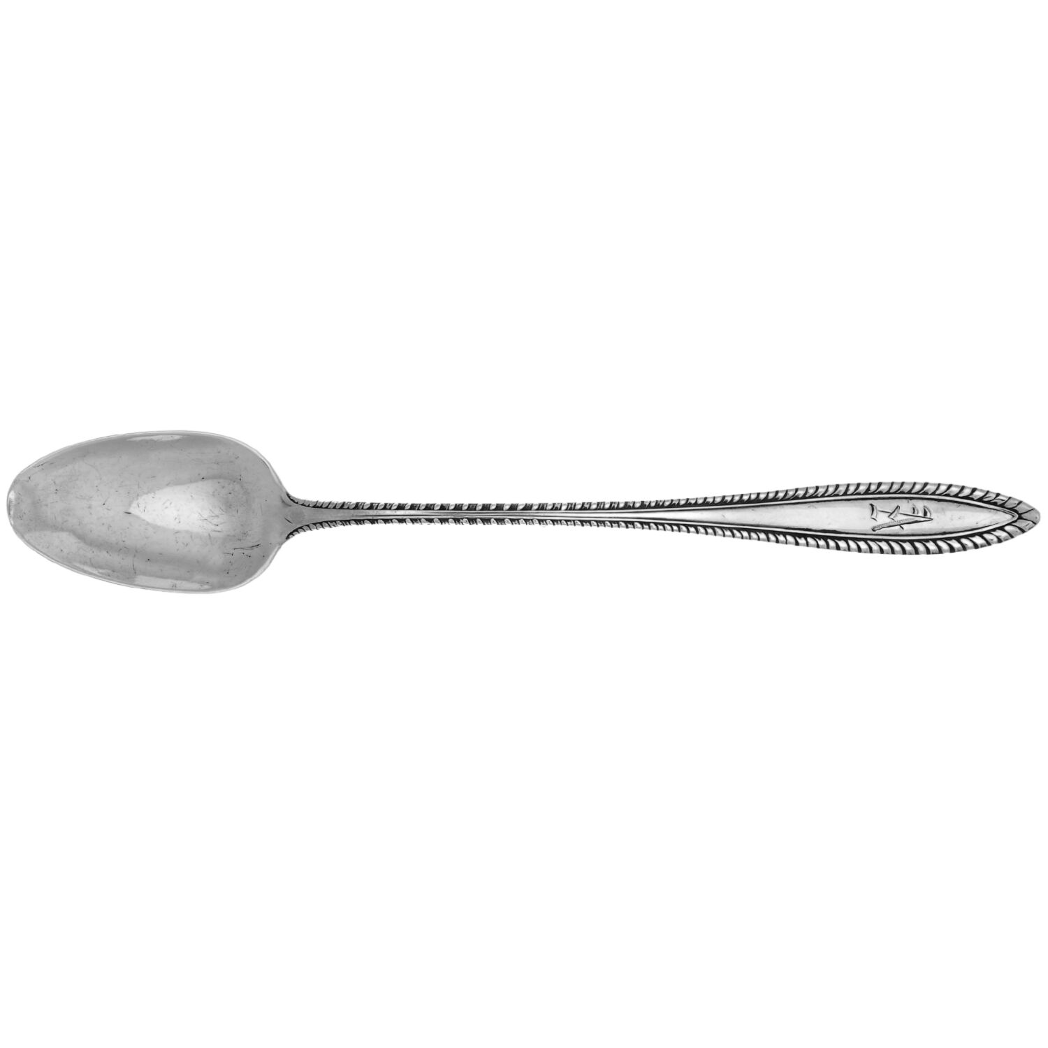 Godroon (Sterling, 1907) Monogram Iced Tea Spoon by Towle Silver-1