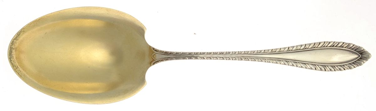 Godroon (Sterling, 1907) Small Solid Berry/Casserole Spoon by Towle Silver-1