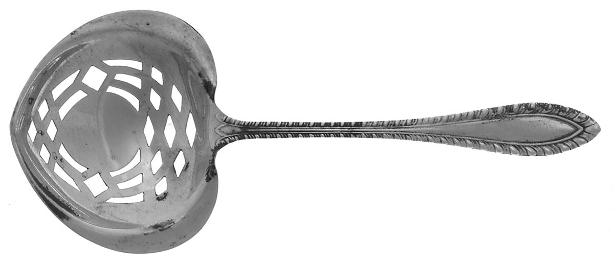 Godroon (Sterling, 1907) Solid Bon Bon Spoon with Pierced Bowl by Towle Silver-1