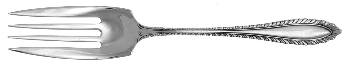 Godroon (Sterling, 1907) Medium Solid Cold Meat Serving Fork by Towle Silver-1