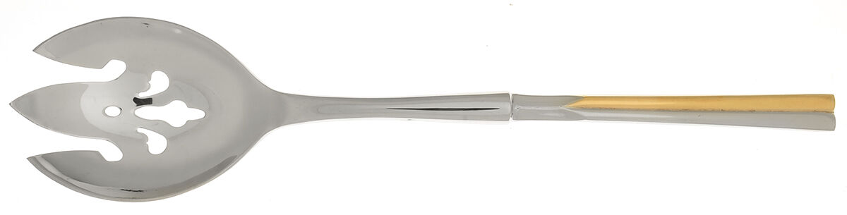 Gold Duet (Stainless) Salad Serving Fork with Stainless Prongs HC by Towle Silver-1