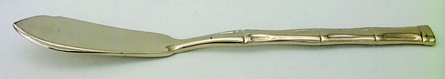 Gold Lotte (Gold Electroplate) Flat Handle Master Butter Knife by Towle Silver-1