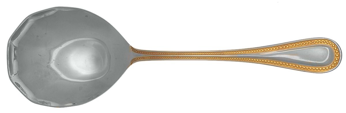 Gold Manchester (Stainless-Gold Accent) Solid Shell Casserole Spoon by Towle Silver-1