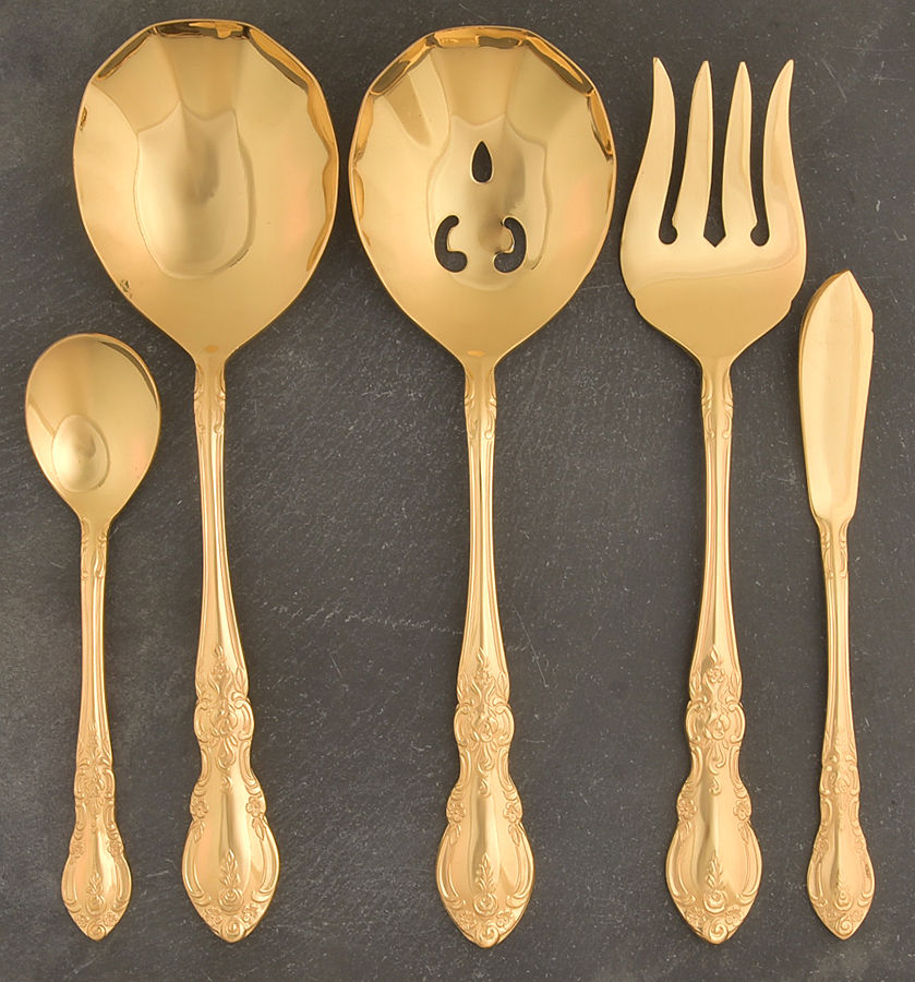 Gold Napoli (Gold Electroplate) 5 Piece Hostess Set by Towle Silver-1