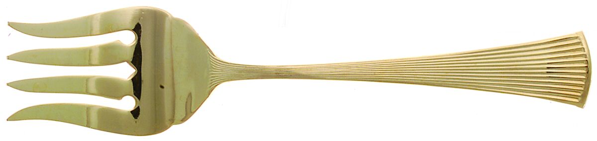 Gold Peacock (Gold Electroplate) Medium Solid Cold Meat Serving Fork by Towle Silver-1