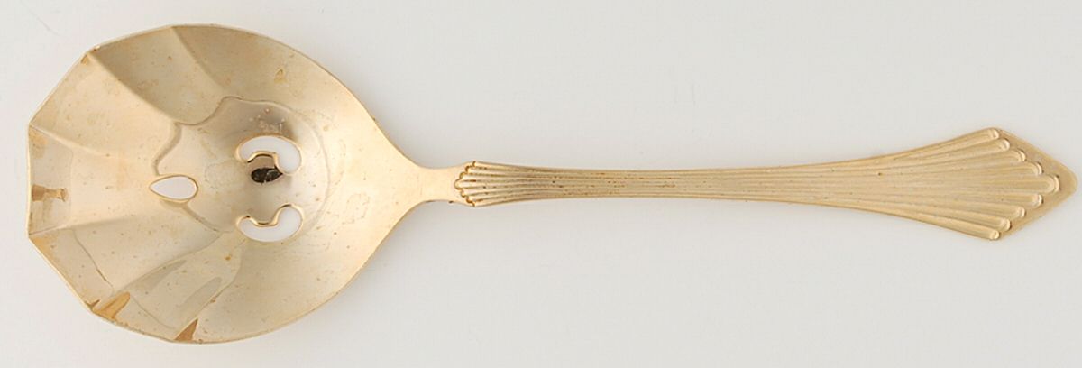 Golden Primavera (Gold Electroplate) Pierced Tablespoon (Serving Spoon) by Towle Silver-1