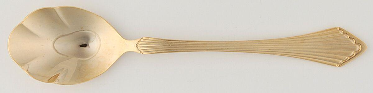 Golden Primavera (Gold Electroplate) Sugar Shell Spoon by Towle Silver-1