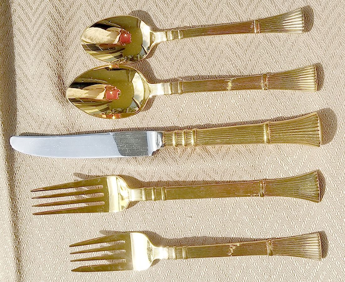 Golden Reed (Gold Electroplate) New French Hollow Knife by Towle Silver-1