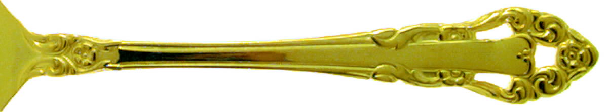 Gold Sir George (Gold Electroplate) Medium Solid Cold Meat Serving Fork by Towle Silver-1