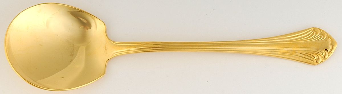 Gold Stratford (Supreme Ctlry) Solid Smooth Casserole Spoon by Towle Silver-1