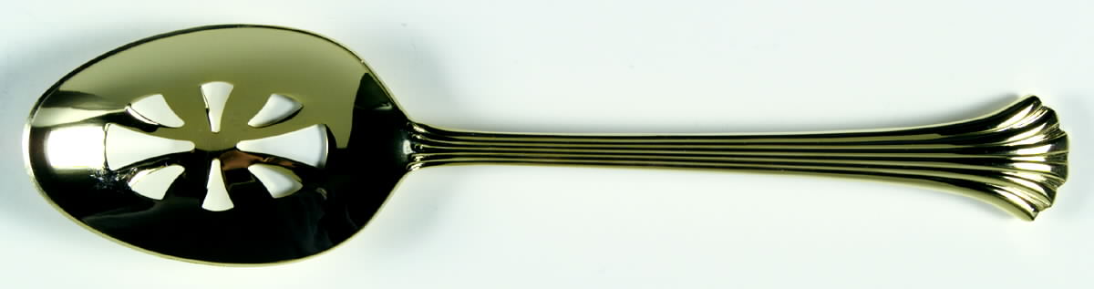 Gold Tiara (Gold Electroplate) Pierced Tablespoon (Serving Spoon) by Towle Silver-1